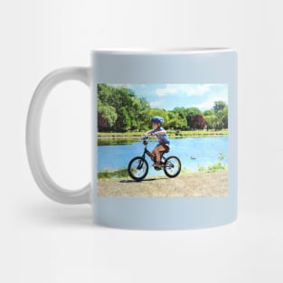 Boy on His Bicycle Mug